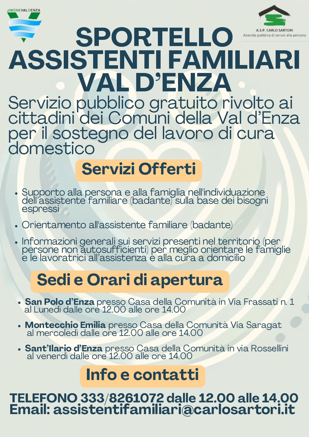 Locandina sportello badanti opzione A